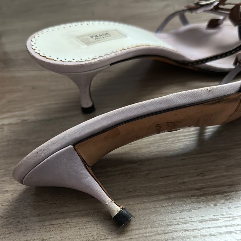 Prada Women's Vintage Floral Kitten Heels - Picture 5 of 9